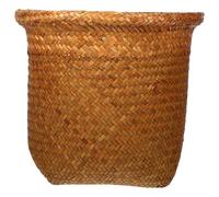 IDEANATEGRATE Panier de Rangement Tressé en Rotin Fait Main, Corbeille à Papier Multifonction Taille Moyenne, Panier à Linge Décoratif Naturel pour Salon, Chambre et Salle de Bain