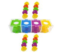 IDEANATEGRATE Perroquet Éducatif en Acrylique pour Entraînement et Amélioration Santé, Boîte de Lancer pour Développer la Cognition des Couleurs chez Perroquets Couleur Couleur