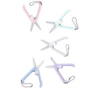 IDEANATEGRATE Petits Ciseaux Portables Poignées Ergonomiques et Lot de 5 en Acier Inoxydable Mini Ciseaux Pliables pour Couture, Bureau Usage Scolaire