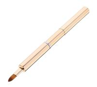 IDEANATEGRATE Pinceau à Lèvres Rétractable Double Embout Doré, Brosse Cosmétique Portable pour Rouge à Lèvres et Gloss, Outil Maquillage Pratique pour Femmes en Voyage, Applicateur Précis