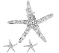 IDEANATEGRATE Pinces à Cheveux pour Fixer et Décorer Cheveux D'étoile en Alliage Argenté 3pcs Accessoires Élégants et pour Mariage Lors de Cérémonies