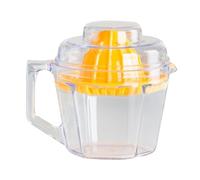 IDEANATEGRATE Presse-Agrumes Manuel Compact en Plastique Jaune Mini Extracteur de Jus Portable pour Citron et Agrumes Ustensile Cuisine Pratique pour Maison Pique-Niques et Voyage