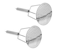 IDEANATEGRATE Presse-purée Broyeur Robuste et Résistant à L'usure en Acier Inoxydable Argenté Multifonction 2pcs Poignée Ergonomique Cuisine pour Pommes de Terre et Fruits
