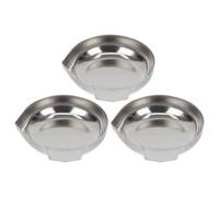 IDEANATEGRATE Récipients doseurs à poudre 3 pièces en acier inoxydable argent, plat de pesée pour balance électronique, usage cuisine et boulangerie