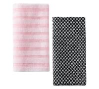 IDEANATEGRATE Serviette Exfoliante Bain Exfoliation et Séchage Rapide en Fibre de Polyester 2pcs Texture Jacquard Plusieurs styles pour à Domicile Plusieurs styles