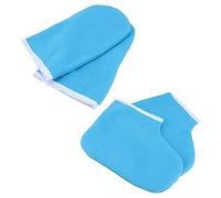 IDEANATEGRATE Set de Paraffine pour Pieds et Mains Mitaines et Chaussettes en Coton Bleu, Facile à Enfiler, Garde la Cire Chaude pour Soins Professionnels en Salon