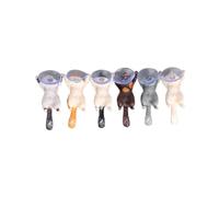 IDEANATEGRATE Support de Téléphone Portable en PVC Ventouse 6 Pièces, Forme Chat Mignon, Compact et Pratique pour Bureau ou Dortoir