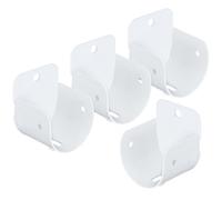 IDEANATEGRATE Supports de Tringle à Rideau Support de Tringle à Penderie Robuste Lot de 4 en Métal Blanc Surface Lisse , Facile à Installer pour Salle de Bain et Buanderie