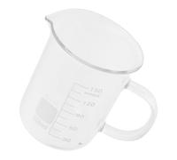 IDEANATEGRATE Tasse Scientifique en Verre 150ml Poignée, Bécher Gradué Résistant la Chaleur Cuisine et Laboratoire, Verre Mesureur Polyvalent