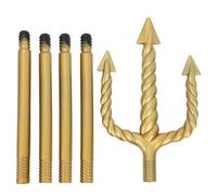 IDEANATEGRATE Trident de Diable en Plastique Réutilisable Couleur Or Design Antique Réaliste, Accessoire pour Costume Halloween et Soirée Cosplay Adulte
