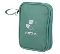 IDEANATEGRATE Trousse de Premiers Secours Petite Taille Verte, Pochette à Ménagers en Tissu Oxford, Fermeture Éclair Intégrale, Trousse de Voyage Portable pour Urgences Domestiques et Activités