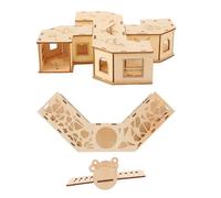 IDEANATEGRATE Tunnel en Bois pour Hamster avec Balançoire, Ensemble de Jeu Résistant aux Morsures et Griffures, Labyrinthe Amusant pour Petits Animaux de Compagnie Style Plusieurs Styles