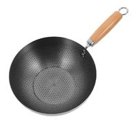 IDEANATEGRATE Wok Ménager en Acier Inoxydable Structure Nid D'abeille, Poêle Antiadhésive Facile à Nettoyer, Poignée Ergonomique, Adapté pour Grill et Bbq