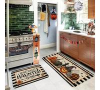 Ideasonna Lot de 2 tapis de cuisine pour Halloween, maison hantée, tapis de sol, décoration de cuisine d'Halloween, décoration d'intérieur