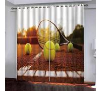 Ideau Occultant Lot De 2 Rideau Tennis De Sport 3D Hd Imprimé Rideaux Pour Salon Design Moderne Rideaux De Cuisine De Porte Fenêtre À Oeillets 2 X 75 X 166 Cm Réduction Du Bruit Isolant The -2W8M2E1P5