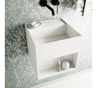 Ideavit Solidbliss Lavabo standard Rectangulaire 30x30x28cm sans trou pour robinet Solid surface Blanc mat Solidbliss-30SH