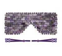 ideayard Masque pour les yeux en jade améthyste, anti-âge, rafraîchissant, de qualité supérieure, 100% naturel, apaise la fatigue oculaire, dans une boîte pour le cadeau beauté (améthyste)