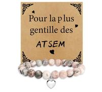 Idee Cadeau Atsem D'école Fin D'année,Merci Atsem Cadeau Maîtresse Fin D'année,Cadeaux Maitresse Prof Pour Institutrice Départ Retraite Maîtresse Original Noel Noël Anniversaire,Bracelet Femme