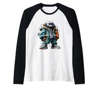 Idée cadeau cool streetwear robot futuriste motif urbain Manche Raglan
