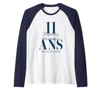 Idée Cadeau Couple 11 Ans de Mariage - Noces de Corail Manche Raglan