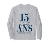 Idée Cadeau Couple 15 Ans de Mariage - Noces de Cristal Manche Longue