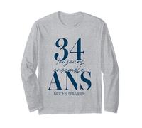 Idée Cadeau Couple 34 Ans de Mariage - Noces d’Ambre Manche Longue