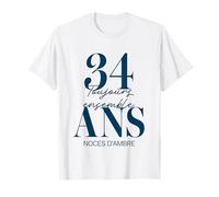 Idée Cadeau Couple 34 Ans de Mariage - Noces d’Ambre T-Shirt