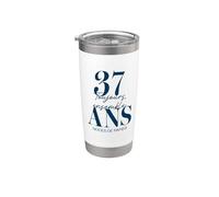 Idée Cadeau Couple 37 Ans de Mariage - Noces de Papier Gobelet isotherme en acier inoxydable double paroi