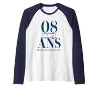 Idée Cadeau Couple 8 Ans de Mariage - Noces de Coquelicot Manche Raglan