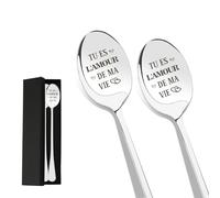 Idee Cadeau Couple Amoureux pour Homme Amour Noel Idée Cadeau Saint Valentin pour Homme Son Copain Copine Femme Mariage Cadeaux Anniversaire Femme Noël Copine Original 2 Pièces Cuillère Cadeaux Couple