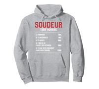 Idée Cadeau Drôle De Taux Horaire De Soudage pour Un Soudeur Sweat à Capuche, Unisexe pour Adultes, Gris Chiné, M