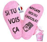 Idée Cadeau Femme - Chaussettes Femme Rigolotes pour Saint Valentin, Noël, Anniversaire, Idee cocooning pour Maman, fille, petite amie, épouse... Chaussettes Humoristiques Fantaisie (chocolat)