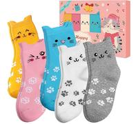 Idee Cadeau Femme Noel Original - Chaussettes Chat Femme 35-38 Petit Cadeau Maman Grand Mere Mamie Ado Fille Copine Cadeaux Secret Santa Chaussettes Fantaisie, Cadeaux Anniversaire Calendrier L'avent