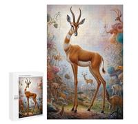 Idée Cadeau Festive : Surreal Whimsical Gazelle, 1000 PCS, Puzzle-Image pour Adultes, avec Une Image Décorative Une Fois Terminé
