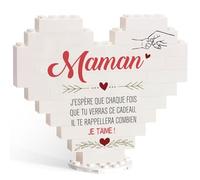 Idee Cadeau Fete des Meres, Cadeau pour Maman Plaque Cœur, Cadeaus Fete des Meres Original, Cadeaux Anniversaire Maman Personnalisé Ornement Merci Cadeaux Meilleur pour Mère (Maman)