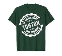 Idée Cadeau Futur Tonton Drôle Meilleur Tonton du Monde T-Shirt, Homme, Vert Forêt, M