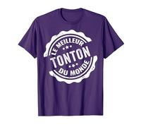 Idée Cadeau Futur Tonton Drôle Meilleur Tonton du Monde T-Shirt, Homme, Violet, XL