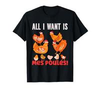 Idee Cadeau Homme qui aime les Poules Jardinier Humour Noel T-Shirt