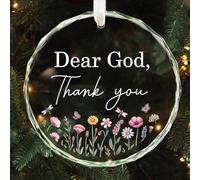 Idée cadeau inspirante « Dear God Thank You » - Cadeau pour femme, homme, amis pour collègues de travail - Décoration en verre cristal