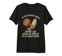 Idée Cadeau Jeux de rôle RPG apéro Saucisson pour Homme T-Shirt Haut de Gamme