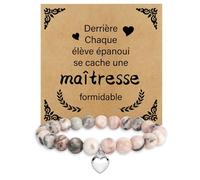 Idee Cadeau Maitresse D'école Fin D'année,Merci Maitresse Cadeau Maîtresse Fin D'année,Cadeaux Atsem Prof Pour Institutrice Départ Retraite Original Maîtresse Noel Noël Anniversaire,Bracelet Femme