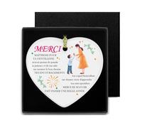 Idee Cadeau Maitresse d'école Fin d'année Merci Maitresse - Céramique Plaque Murale Décorative Boîte Cadeau pour Maitresse d'ecole Cadeau Creche Fin d'année Cadeau Maitresse d'école Original Utile