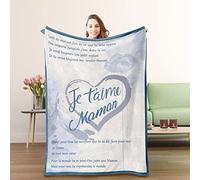 Idee Cadeau Maman Couverture Personnalisée Cadeau Noel Plaid Couverture Polaire Cadeau Femme, Cadeau Anniversaire Maman Cadeau Fête des Mères, 50 * 60in