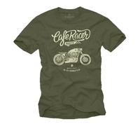 Idée Cadeau Moto - Vintage Cafe Racer Chris Davidsons - T-Shirt Motard Homme Vert XXXXL