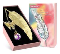 Idee Cadeau Noel Femme Original - Marque Page Metal Plume Accessoire Lecture Cadeau Femme Maman Grand Mere Mamie Ado Fille Soeur Copine Maitresse Anniversaire Calendrier L'avent Utile Gadget Insolite