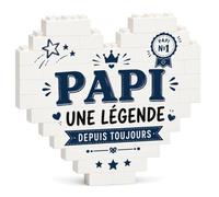 Idée Cadeau Papy, Cœur en Briques Décoratif Papi Une Légende, Cadeau Papi | Cadeau Grand Pere Originale, Décoration Cœur À Poser pour Anniversaire, Noël et Cadeau Fete des Grand Pere, 12.8 x 10.6 cm