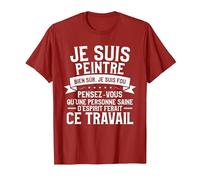 idée Cadeau Peintre pour Une Peinture T-Shirt, Homme, Canneberge, XL