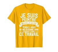 idée Cadeau Peintre pour Une Peinture T-Shirt, Homme, Doré Vif, XL