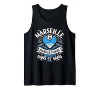 Idée Cadeau Supporter Marseille - Maillot Humour Cœur Marseille Foot Débardeur Noir Unisex-Adultes - T-Shirt Casual Printed Tank Top - Size S - Imported