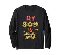 Idée d'anniversaire pour Lui avec Inscription « My Son is 30 Years Old » Manche Longue
